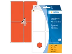 HERMA 2492 Universele etiketten 52x82mm Rood 128 stuks