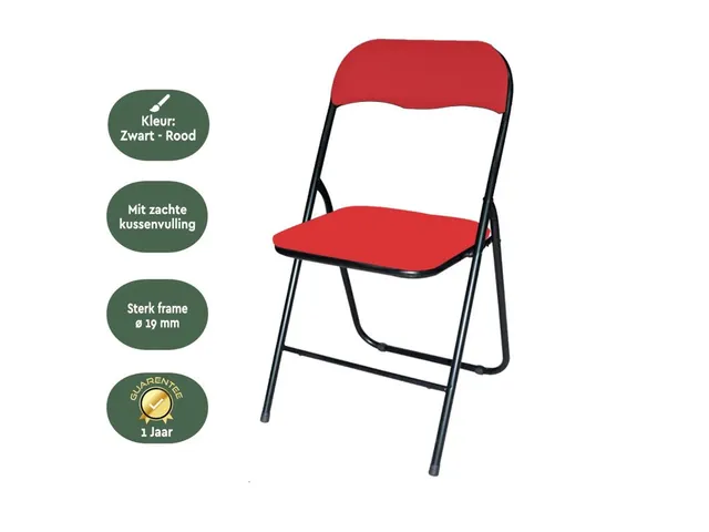 Klapstoel Rood Zwart FC100                    