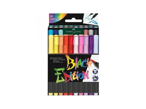 Brushpen Faber-Castell Black Edition 20 stuks in karton etui