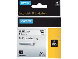 Labeltape Rhino 1734821 Vinyl 24mmx5.5m Zwart Op Wit