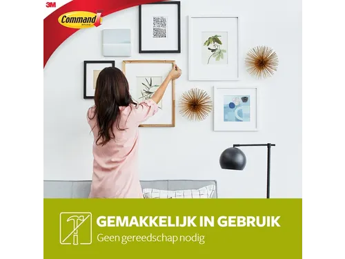 Haak Command metaal tbv oa schilderijlijsten incl bevestigingsstrip