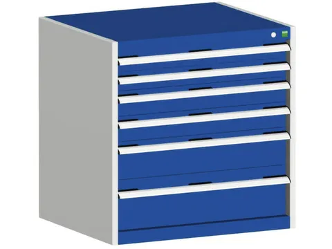 ladekast HxBxD 800x800x750mm 6laden romp RAL7035 front RAL5010