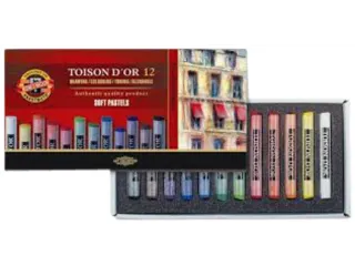 Pastelkrijt Koh-I-Noor Toison 8512 rond 12 stuks assorti - 1