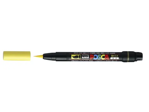 Brushverfstift Posca PCF350 Penseelpunt 1-10mm Geel