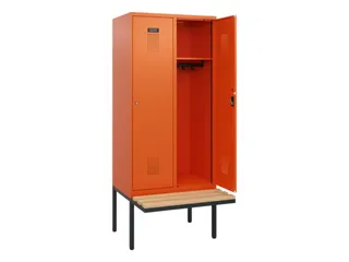 locker met bank,HxBxD 1950x800x815mm,2vak,vak B 400mm,cilinderslot - 1