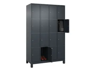 lockerkast,HxBxD 1950x1200x500mm,4x4vakken,vak B 300mm,cil.-slot - 1