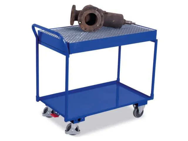 Tafelwagen 250kg 1000x600mm 2 Etages Staalplaat Met Opvangbak 60l