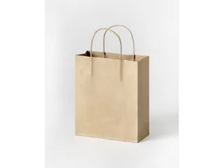 Tas met handvat Folia kraftpapier 125gr 18x21x8cm 20 stuks naturel - 2