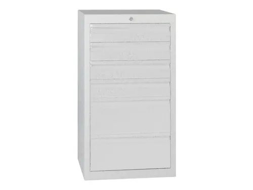 Ladenkast 900x500x500mm 4/2laden Glijgeleiding Ral7035 Front Ral7035