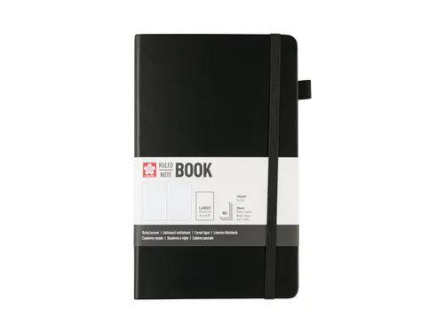 Notitieboek Sakura hard cover large lijn zwart 130x210mm
