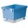 Mobiele Opslagbak Hoekig Pp 523x800x600mm 151 liter Open Wielen Blauw