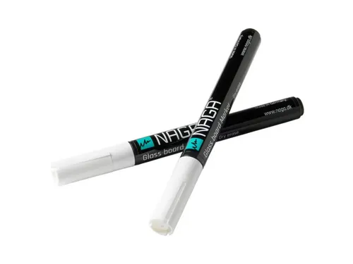 Glasbordmarker 2mm Naga set a 2st. wit