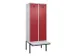 locker met bank,voor scheiding van kleding,HxBxD 2120x800x815mm,2vak
