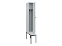 locker met bank,voor scheiding van kleding,HxBxD 2120x300x815mm,1vak