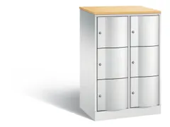 lockerkast cil.slot 1255x770x540mm 2x3 vakken RAL7035 front RAL7035