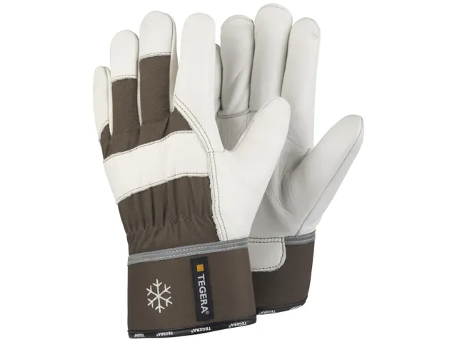 Tegera 56 koudebestendige lederen handschoenen, grijs/wit, maat 11, pe