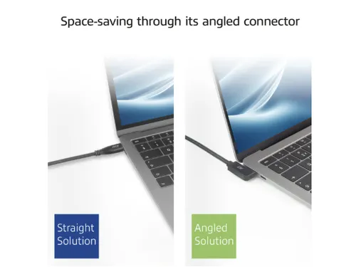 Kabel ACT USB-C standaard naar USB-C hoek 10Gbps 1m
