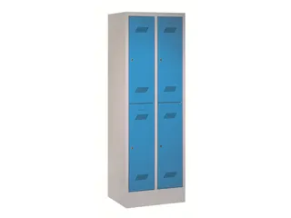 dubbeldekse locker,HxBxD 1850x600x500mm,2x2vak.,RAL7035,front RAL7016 - 1