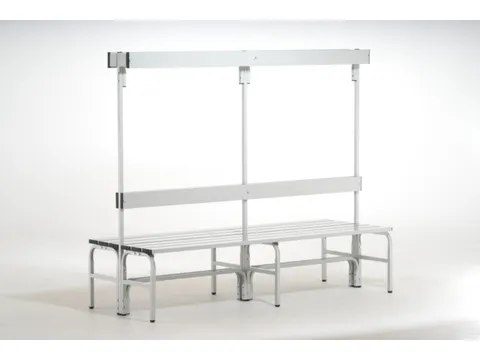 dubbele zitbank,HxLxD 1650x2000x725mm,alu. lijsten,frame RVS RAL7035