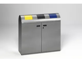 Afvalverzamelstation 3x80 Liter Inworp Ral 1023/ral7021/ral5010 - 2
