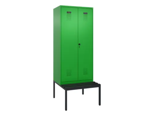 locker met bank,voor scheiding van kleding,HxBxD 2120x800x815mm,2vak