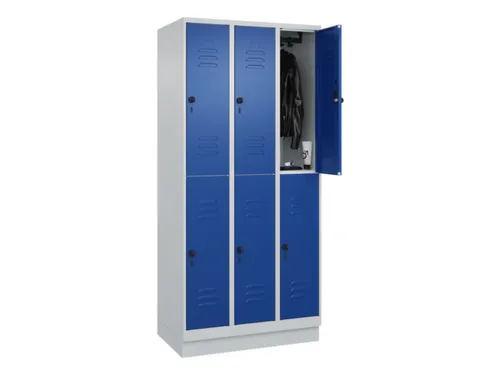 dubbeldekse locker,HxBxD 1950x900x500mm,3x2vak.,vak B 300mm