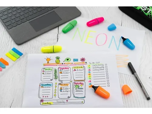 Markeerstift Eberhard Faber mini neon etui 6 stuks