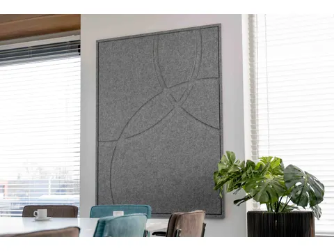Acoustic Art GEO XL 160x120cm Grijs Akoestisch kunstwerk Geometrisch