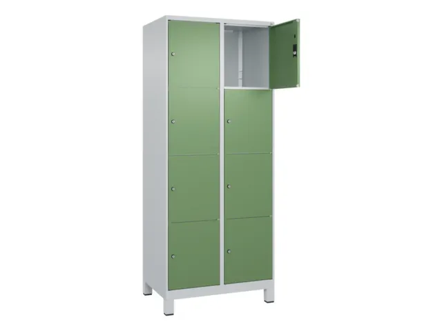 lockerkast,HxBxD 1950x800x500mm,2x4vakken,vak B 400mm,cil.-slot,voeten