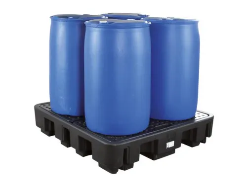 PE-opvangbak,v. 4x200l vat,opvangvol. 242l,HxBxD 280x1380x1290mm