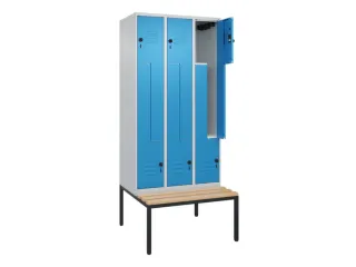Z-garderobekast,HxBxD 2120x900x815mm,6vak,vak B 300mm,draaigrendel - 2