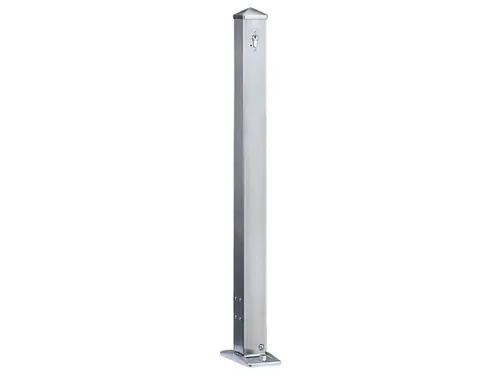 Afzetpaal Rvs 70X70Mm H 900Mm Kiepbaar Afsluitbaar Opschroefbaar