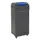 Afvalbak 75 Liter 840x380x320mm Plaatstaal 2 Wielen Klep Blauw