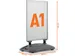 Durable stoepbord Heavy Base, uit aluminium, zilver, ft A1, met watert