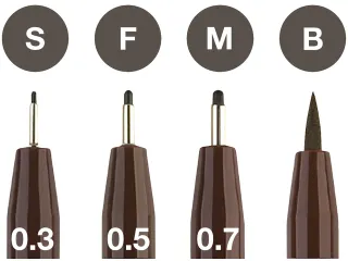 Tekenstift Faber Castell Pitt Artist Pen 4 Stuks Etui Sepia - 8