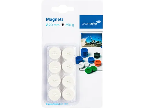 Magneet Legamaster 20mm 250gr wit 8 stuks
