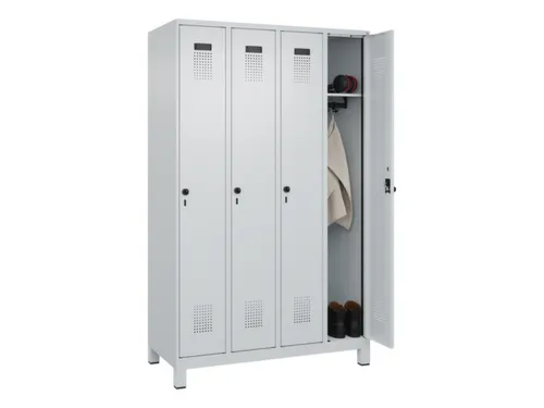 locker,HxBxD 1950x1200x500mm,4vak,vak B 300mm,draaigrendel,voeten