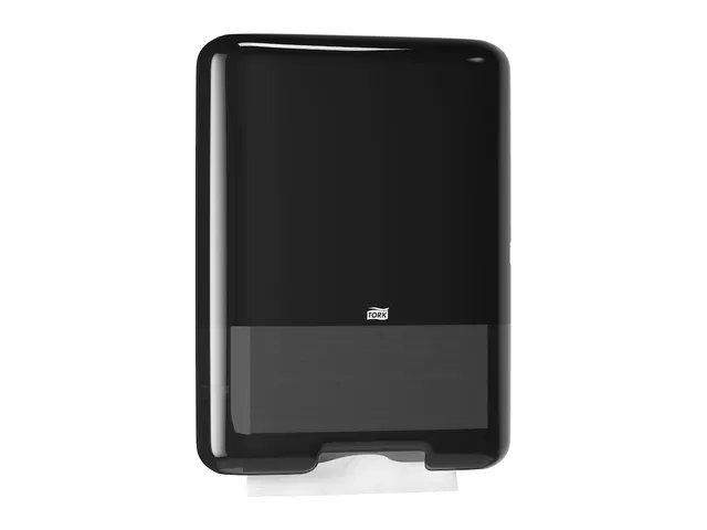 Tork 553008 H3 C-vouw en Z-vouw Handdoek Dispenser Elevation Zwart