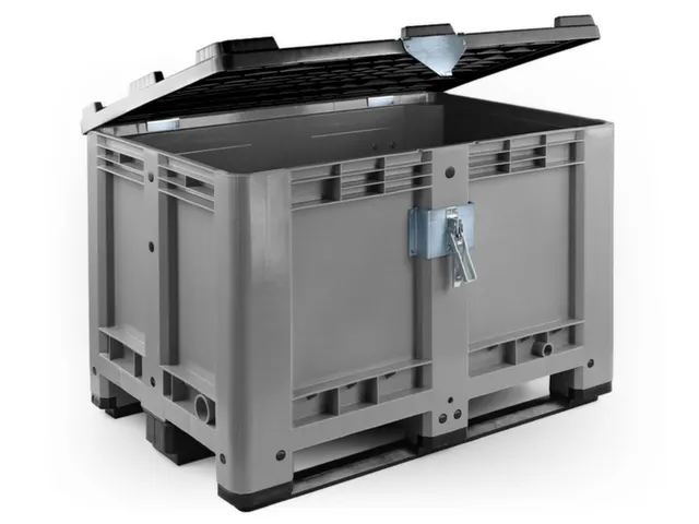 scharnierdeksel,PE,v. container met grote capaciteit inhoud 470l