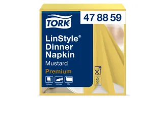 Dinnerservetten Tork LinStyle 1/4-vouw 1-laags 50st mosterdgeel 478859 - 1