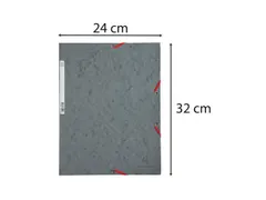 Elastomap 3 kleppen glanskarton 400g/m2 - A4-Grijs