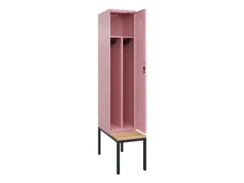 locker met bank,voor scheiding van kleding,HxBxD 2120x400x815mm,1vak