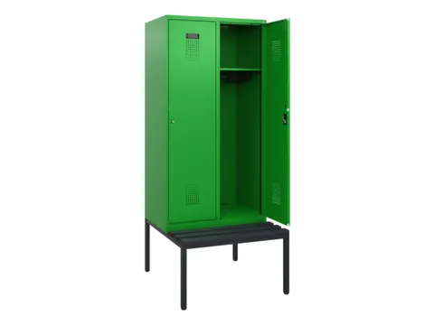 locker met bank,HxBxD 1950x800x815mm,2vak,vak B 400mm,cilinderslot
