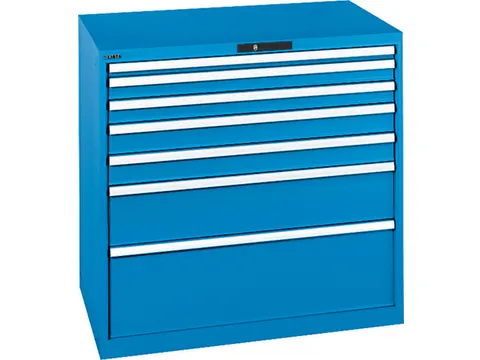 ladekast HxBxD 1000x1023x725mm 7laden Key lock afwerking RAL5012