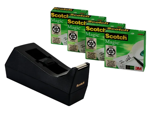 Dévidoir Scotch Avec 4 Rouleaux Magic 810 19mmx33m