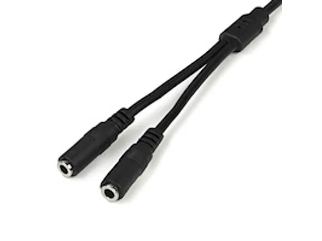 Slim Stereo Splitterkabel Y-adapter 3,5mm M naar 2x 3,5mm F