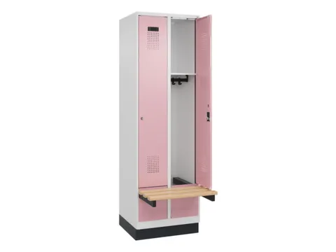 locker met bank,HxBxD 1950x600x815mm,2vak,vak B 300mm,cilinderslot