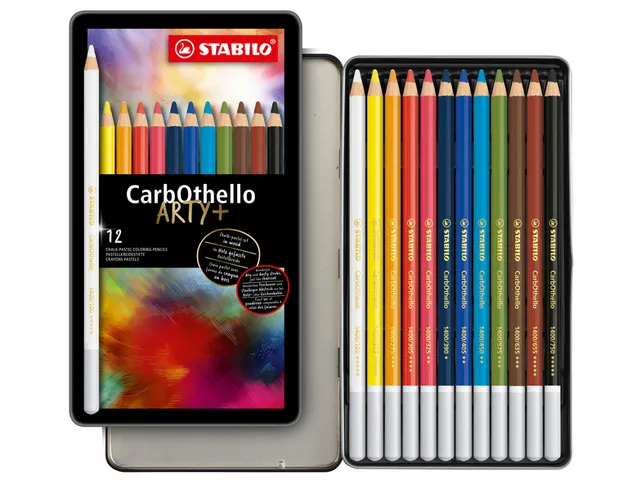 Crayon craie pastel STABILO CarbOthello assorti boîte 12 pièces