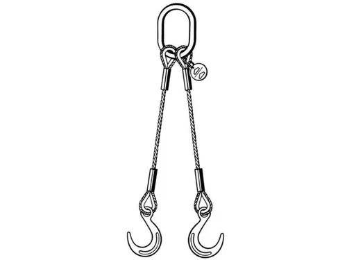 Staaldraadstroppen 4strengen 1.45t 0-45° Kabel Ø 8mm Brede Bek Haak