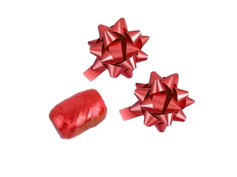 Haza Polyband combi set cadeaulint en 2 rozetten Rood